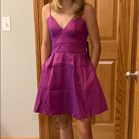 magenta skater dress